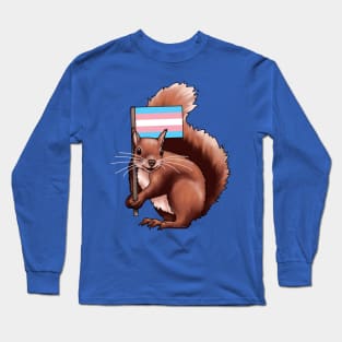 Squirrel with a Trans Flag Long Sleeve T-Shirt